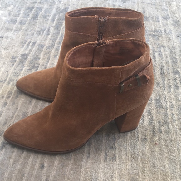 Suede Camel Ankle Boots - Picture 3 of 5